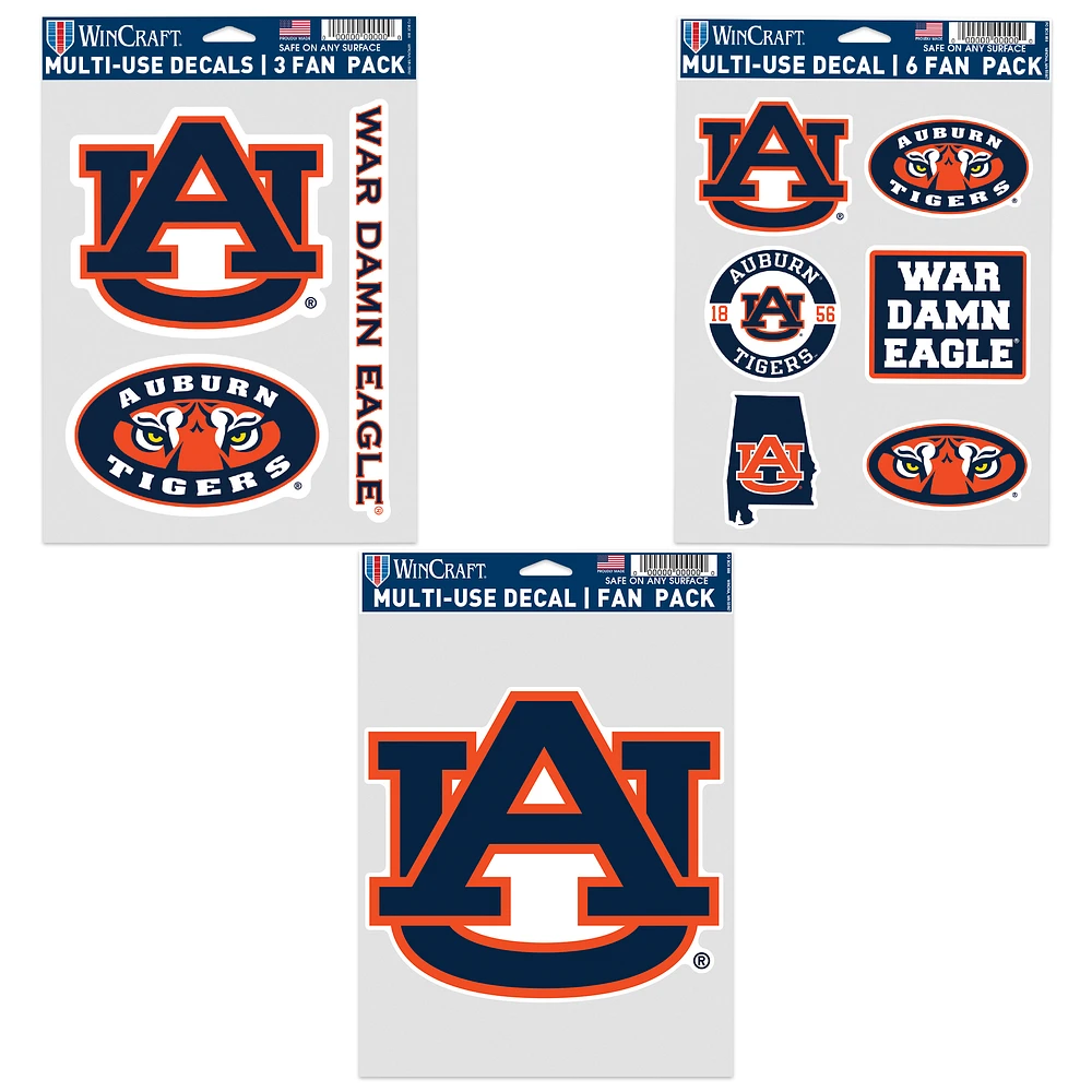 WinCraft Auburn Tigers Three-Pack Fan Decal Set