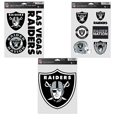 WinCraft Las Vegas Raiders Three-Pack Fan Decal Set