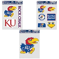 WinCraft Kansas Jayhawks Three-Pack Fan Decal Set