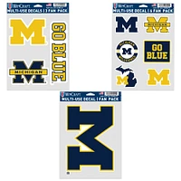 WinCraft Michigan Wolverines Three-Pack Fan Decal Set