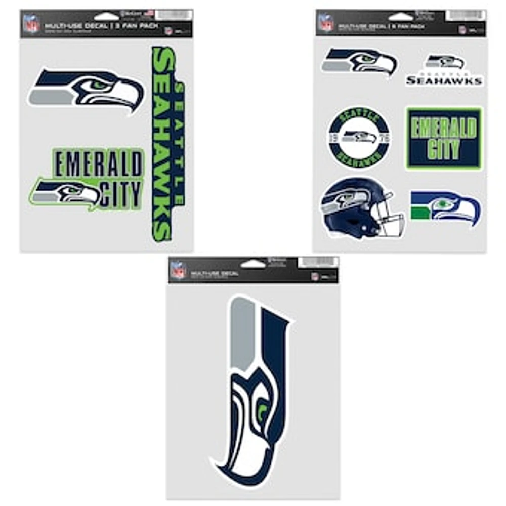 WinCraft Seattle Seahawks Three-Pack Fan Decal Set