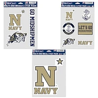 WinCraft Navy Midshipmen Three-Pack Fan Decal Set