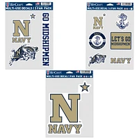 WinCraft Navy Midshipmen Three-Pack Fan Decal Set