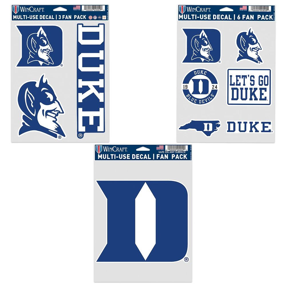 WinCraft Duke Blue Devils Three-Pack Fan Decal Set