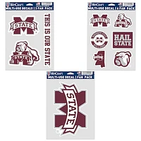 WinCraft Mississippi State Bulldogs Three-Pack Fan Decal Set