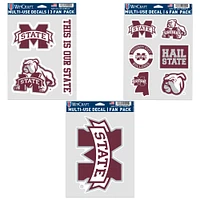 WinCraft Mississippi State Bulldogs Three-Pack Fan Decal Set