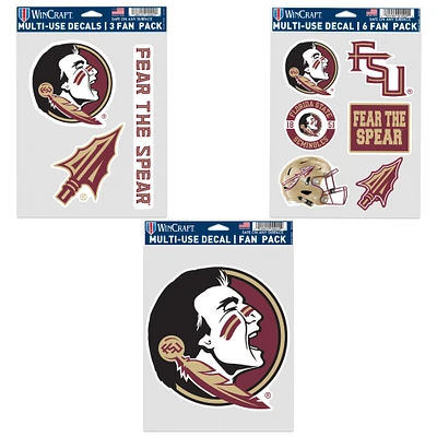 WinCraft Florida State Seminoles Three-Pack Fan Decal Set