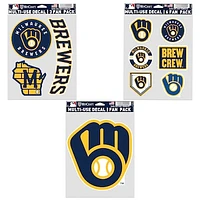 WinCraft Milwaukee Brewers Three-Pack Fan Decal Set