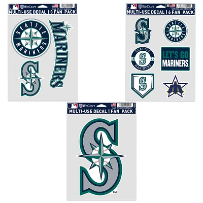 WinCraft Seattle Mariners Three-Pack Fan Decal Set