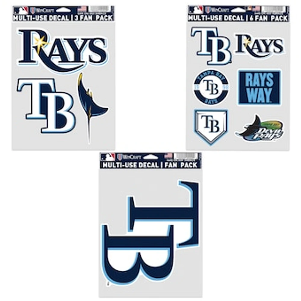 WinCraft Tampa Bay Rays Three-Pack Fan Decal Set