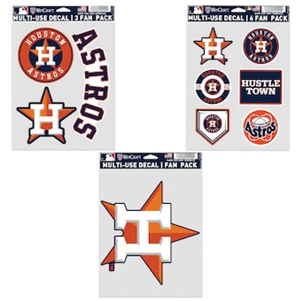 WinCraft Houston Astros Three-Pack Fan Decal Set