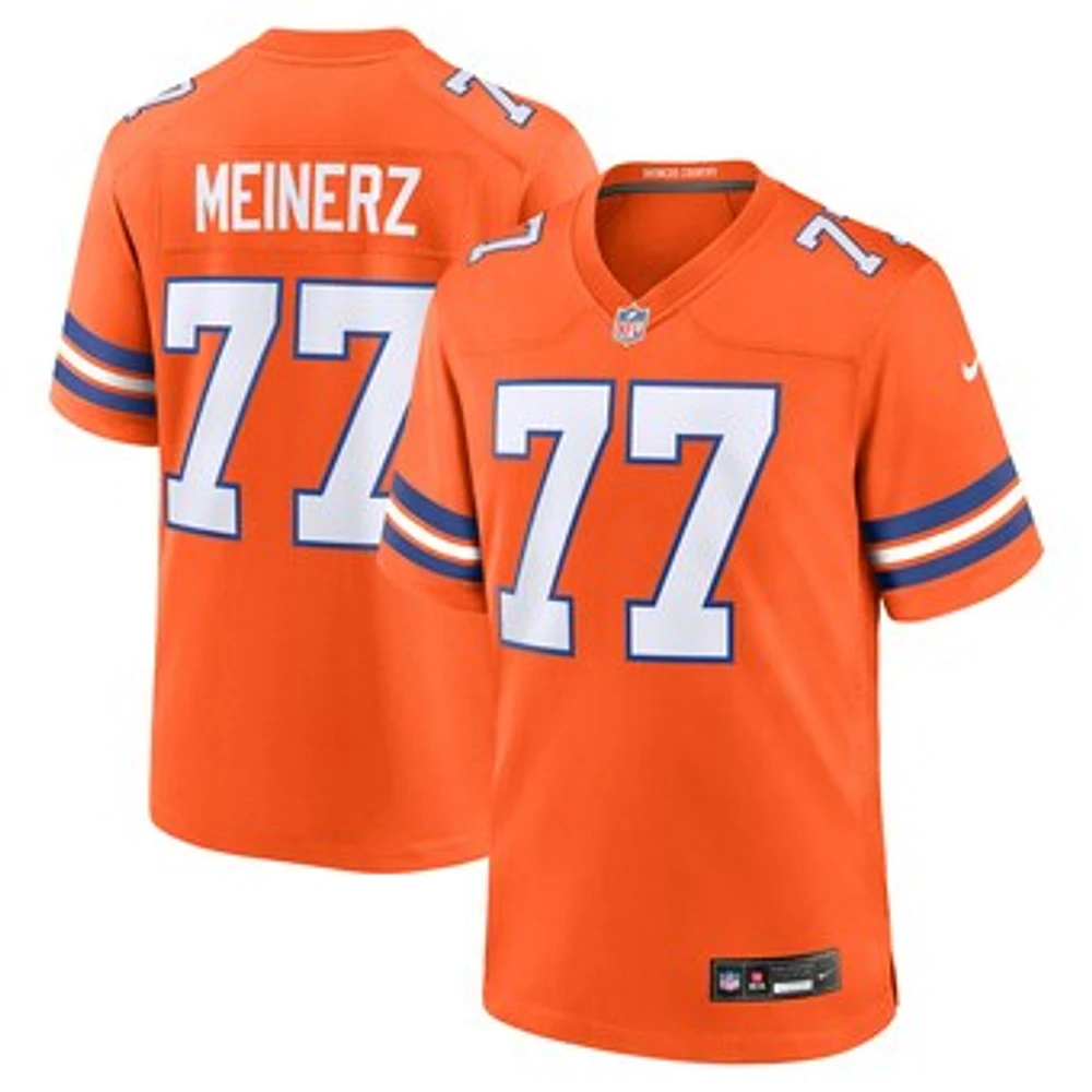 Men's Nike Quinn Meinerz Orange Denver Broncos Mile High Collection 1977 Throwback Player Game Jersey