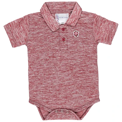 Newborn & Infant Two Feet Ahead Crimson Indiana Hoosiers Space-Dye Golf Polo Bodysuit