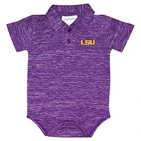 Infant Two Feet Ahead Purple LSU Tigers Space Dye Golf Bodysuit