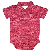 Infant Two Feet Ahead Crimson Oklahoma Sooners Space Dye Golf Bodysuit