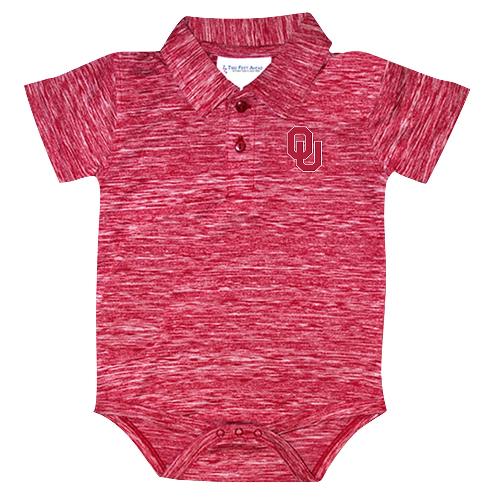 Infant Two Feet Ahead Crimson Oklahoma Sooners Space Dye Golf Bodysuit