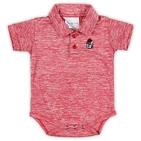 Infant Two Feet Ahead Red Georgia Bulldogs Space Dye Golf Bodysuit