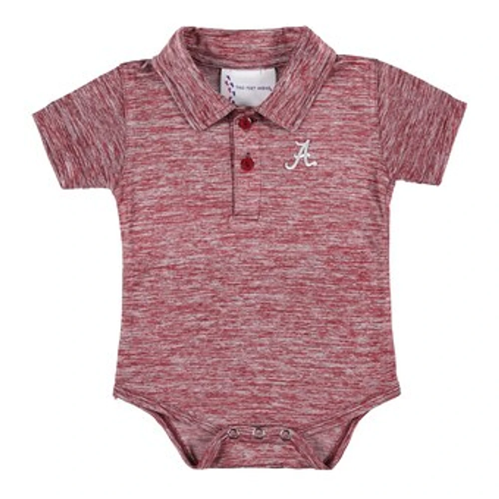 Infant Two Feet Ahead Crimson Alabama Tide Space Dye Golf Bodysuit