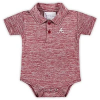 Infant Two Feet Ahead Crimson Alabama Tide Space Dye Golf Bodysuit