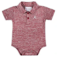 Infant Two Feet Ahead Crimson Alabama Tide Space Dye Golf Bodysuit