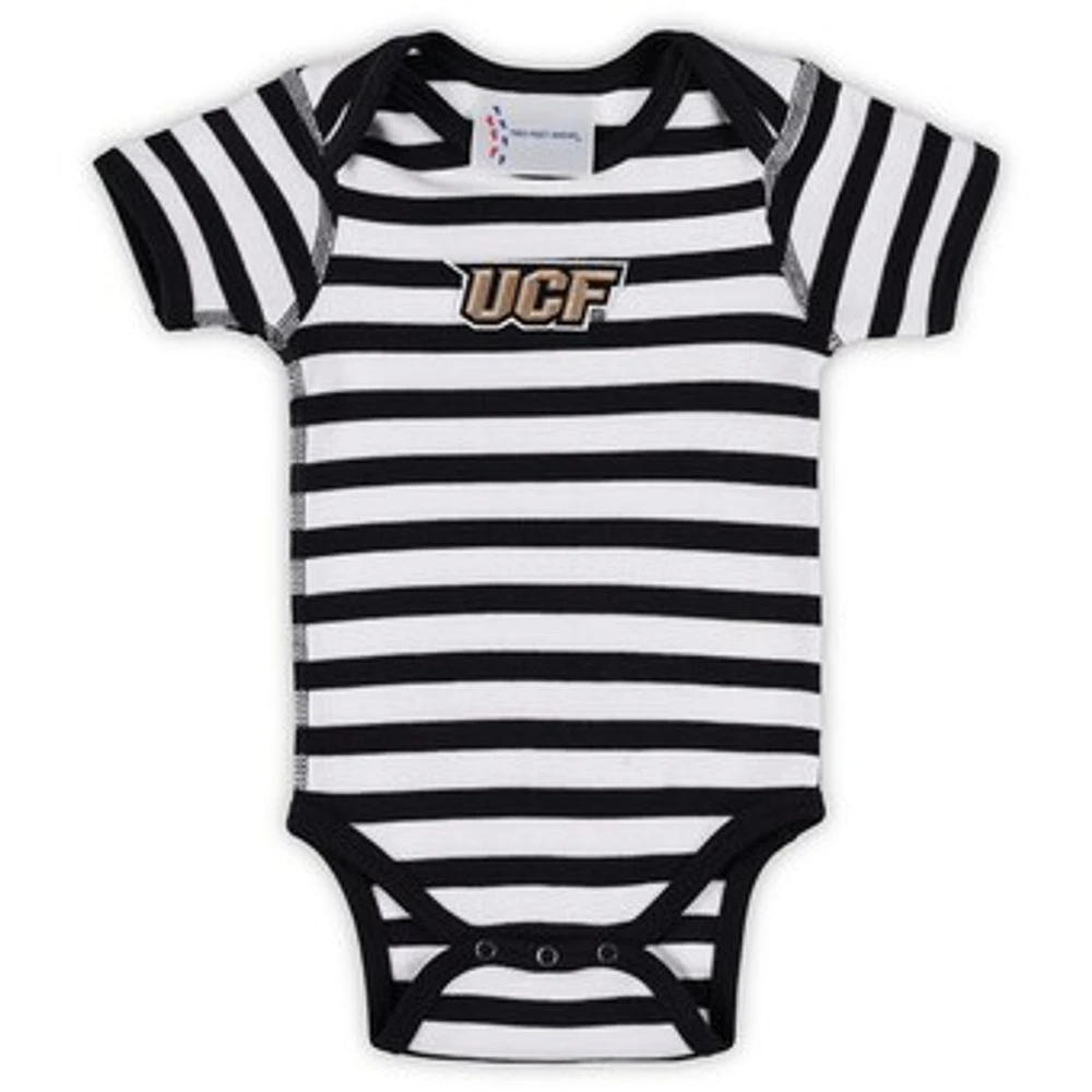 Infant Two Feet Ahead Black UCF Knights Stripe Shoulder Bodysuit