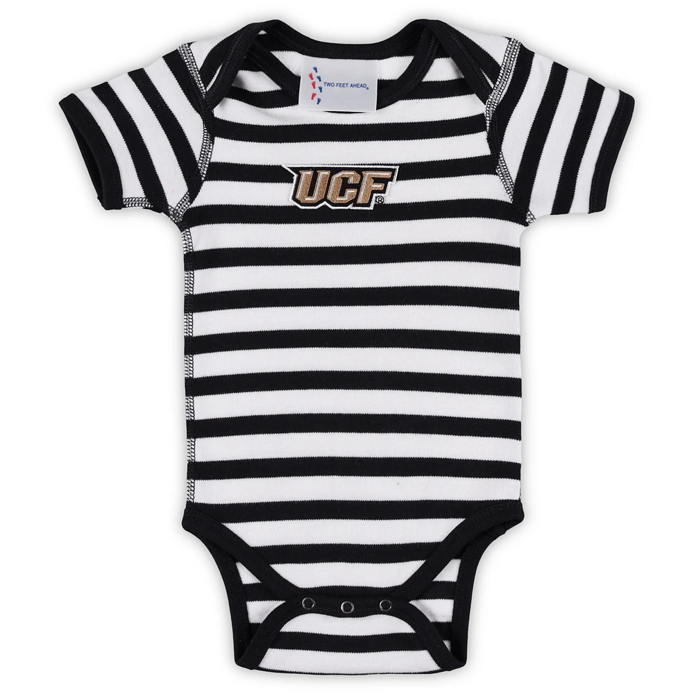 Infant Two Feet Ahead Black UCF Knights Stripe Shoulder Bodysuit