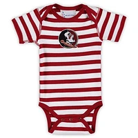 Infant Two Feet Ahead Garnet Florida State Seminoles Stripe Shoulder Bodysuit