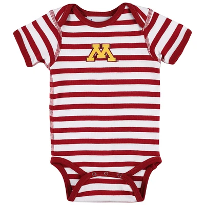 Infant Two Feet Ahead Maroon Minnesota Golden Gophers Stripe Shoulder Bodysuit