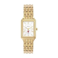 Women's Fossil Washington State Cougars Raquel Gold-Tone Stainless Steel Watch