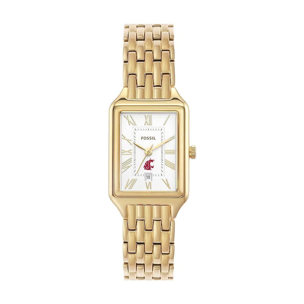 Women's Fossil Washington State Cougars Raquel Gold-Tone Stainless Steel Watch