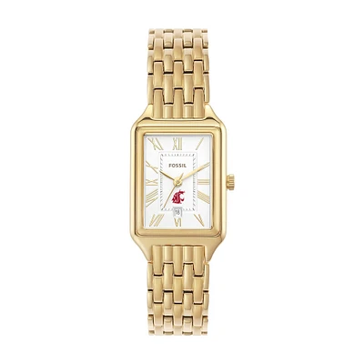 Women's Fossil Washington State Cougars Raquel Gold-Tone Stainless Steel Watch