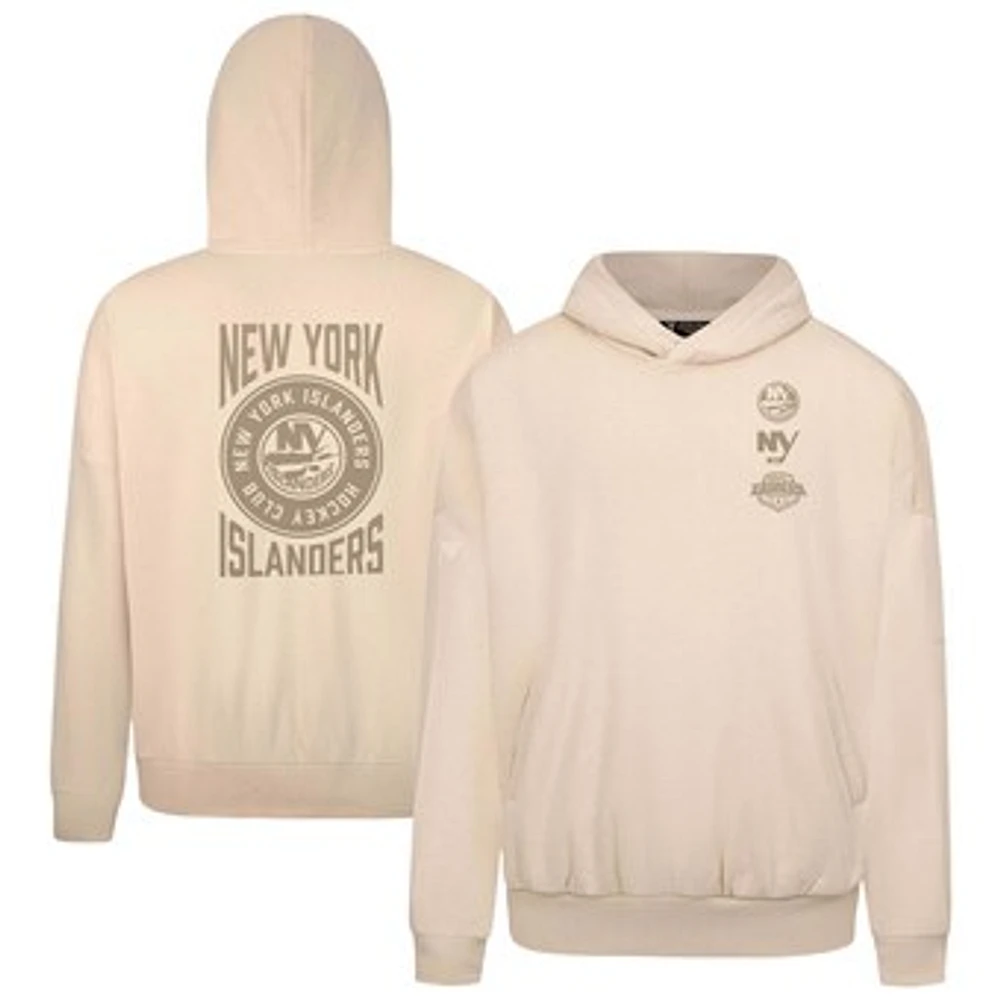 Men's Levelwear Cream New York Islanders Contact Stamp Pullover Hoodie