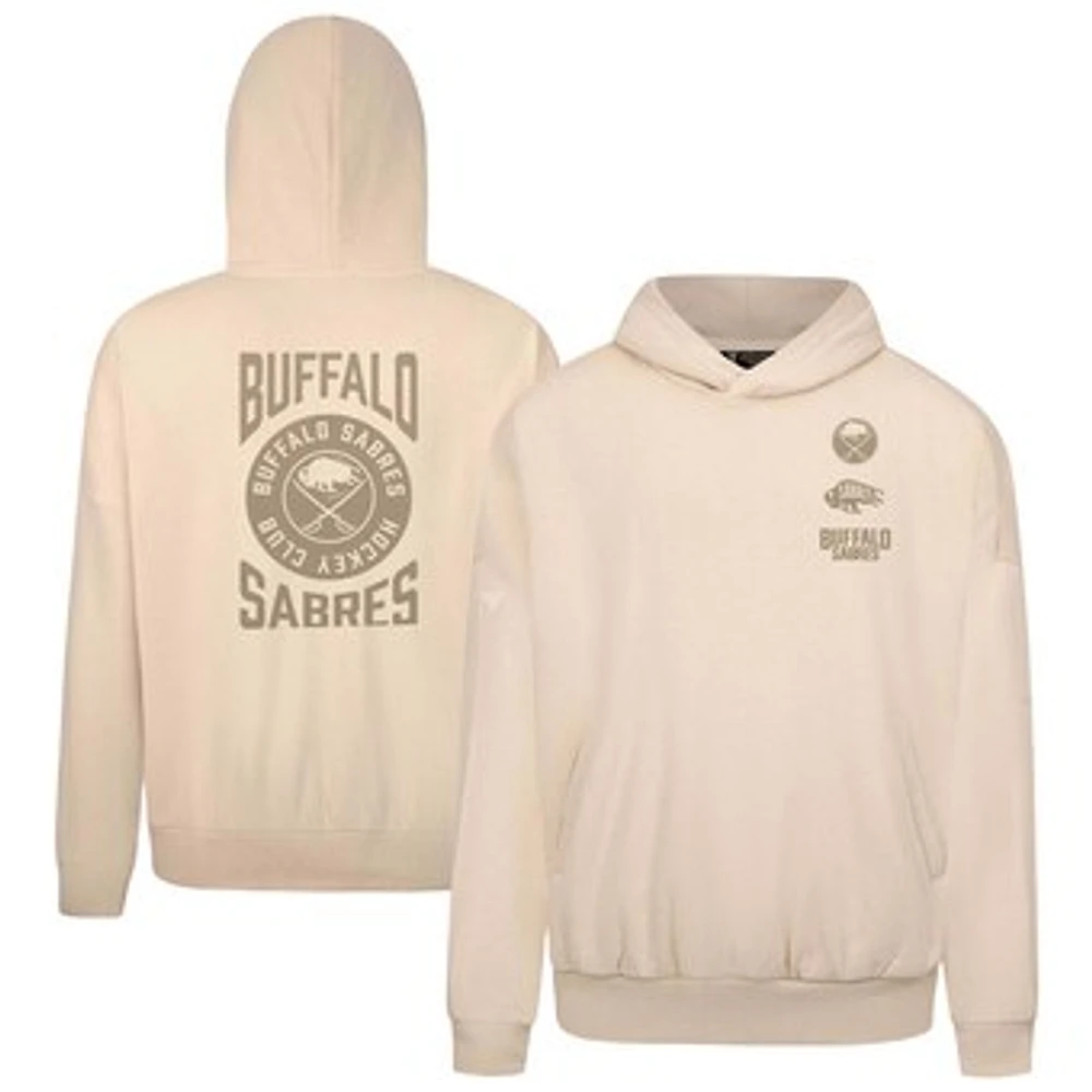 Men's Levelwear Cream Buffalo Sabres Contact Stamp Pullover Hoodie