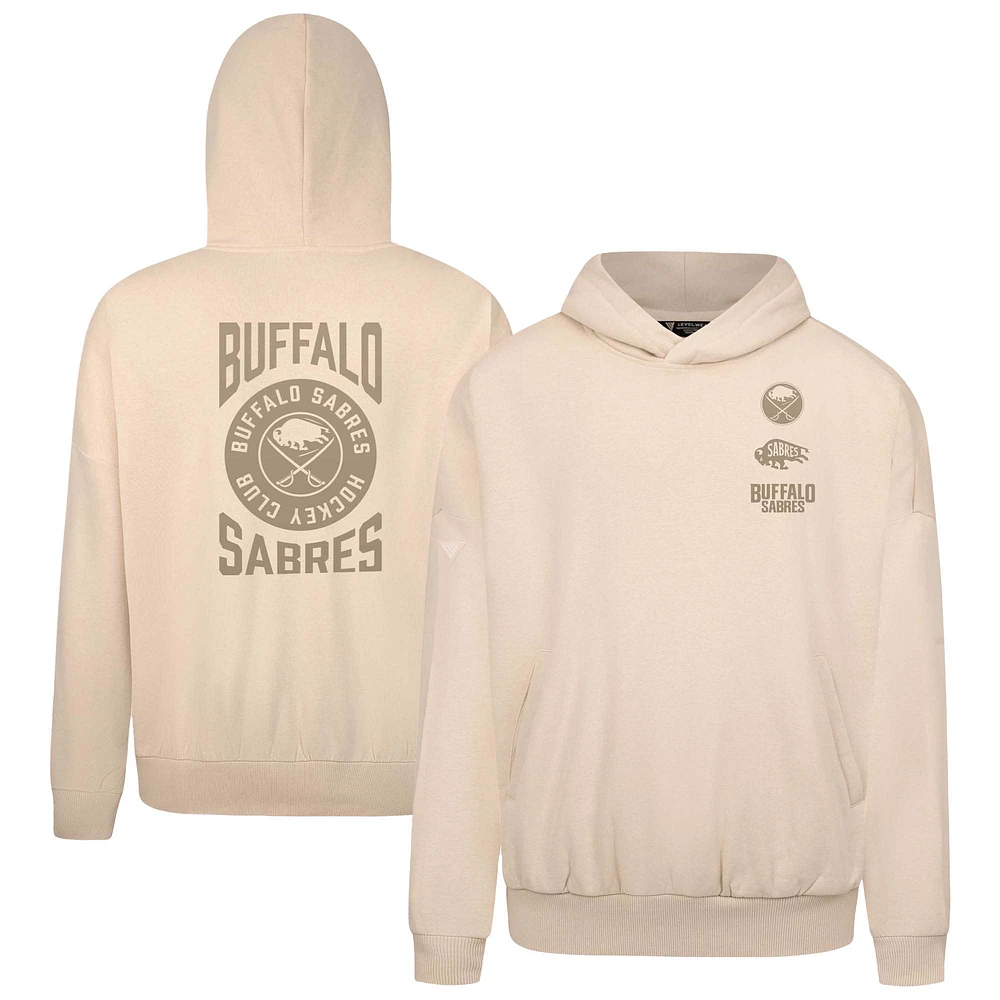 Men's Levelwear Cream Buffalo Sabres Contact Stamp Pullover Hoodie