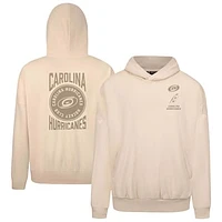 Men's Levelwear Cream Carolina Hurricanes Contact Stamp Pullover Hoodie