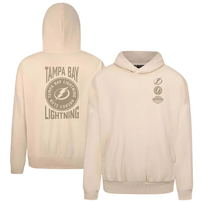 Men's Levelwear Cream Tampa Bay Lightning Contact Stamp Pullover Hoodie