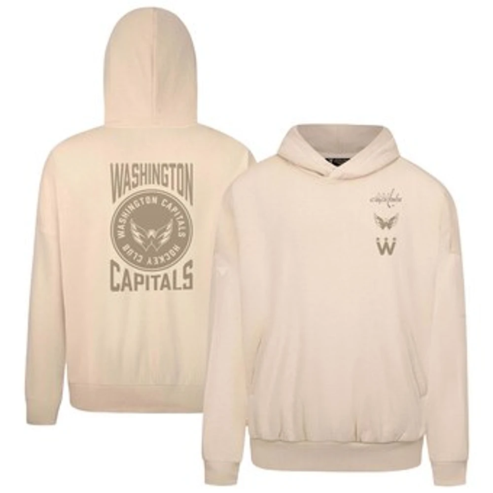 Men's Levelwear Cream Washington Capitals Contact Stamp Pullover Hoodie