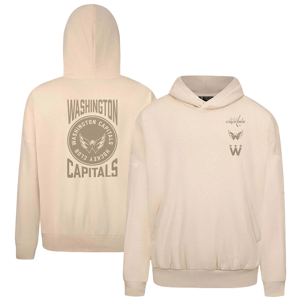 Men's Levelwear Cream Washington Capitals Contact Stamp Pullover Hoodie