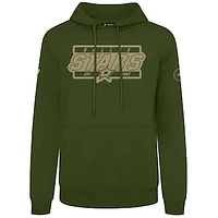 Men's Levelwear Olive Dallas Stars Podium Pullover Hoodie