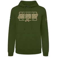 Men's Levelwear Olive Dallas Stars Podium Pullover Hoodie