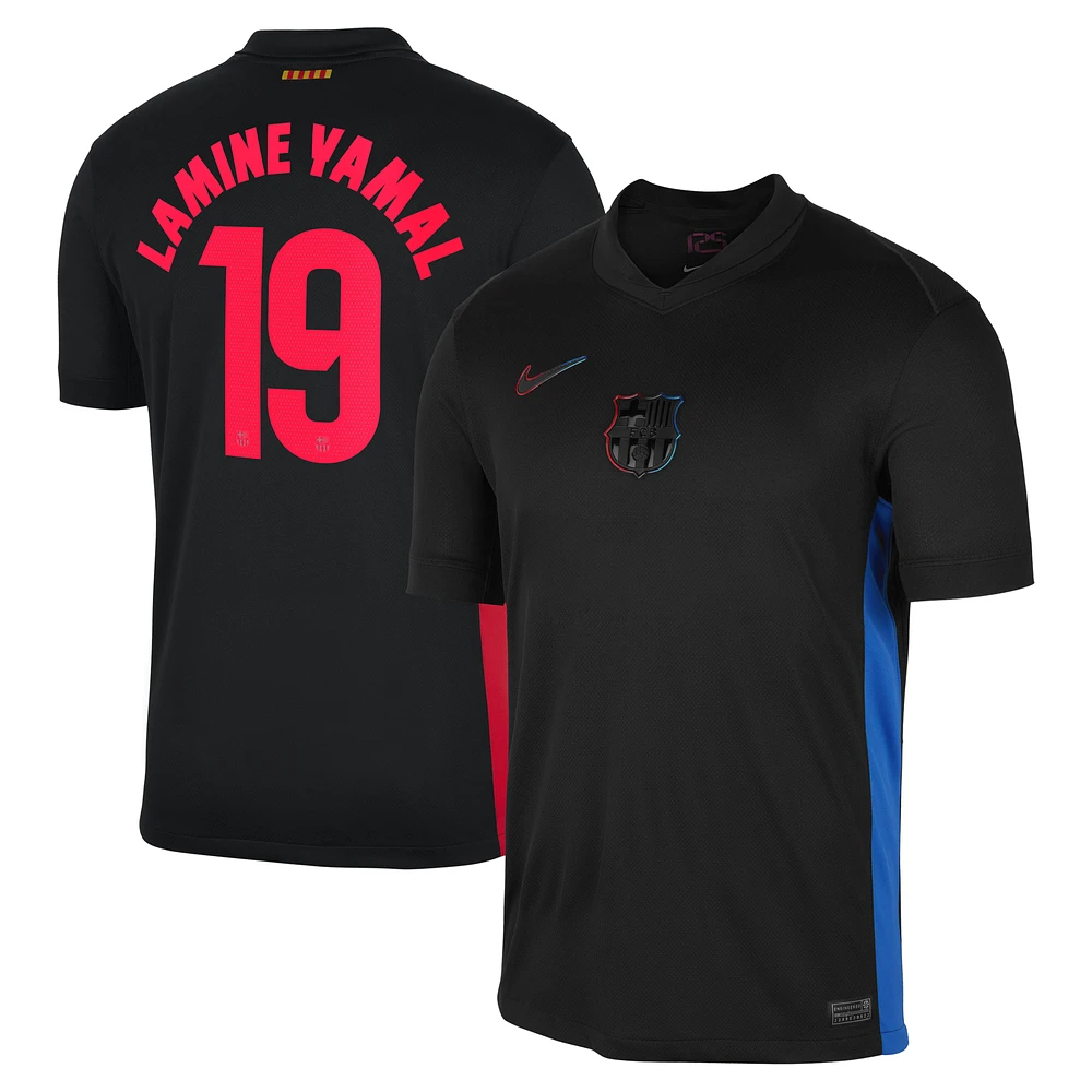 Men's Nike Lamine Yamal Black Barcelona 2024/25 Away Replica Player Jersey