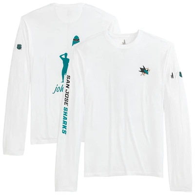 Men's johnnie-O White San Jose Sharks Adam Long Sleeve T-Shirt