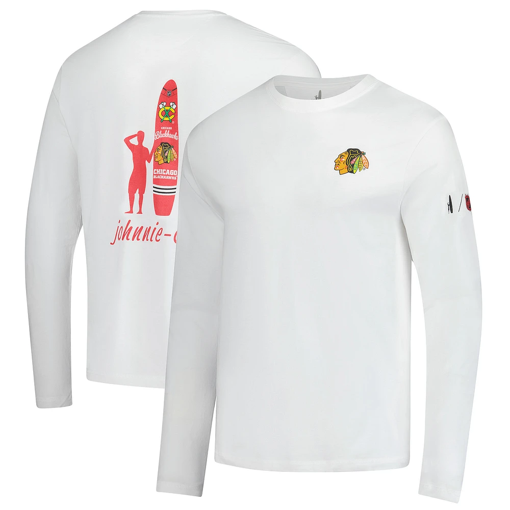 Men's johnnie-O White Chicago Blackhawks Adam Long Sleeve T-Shirt