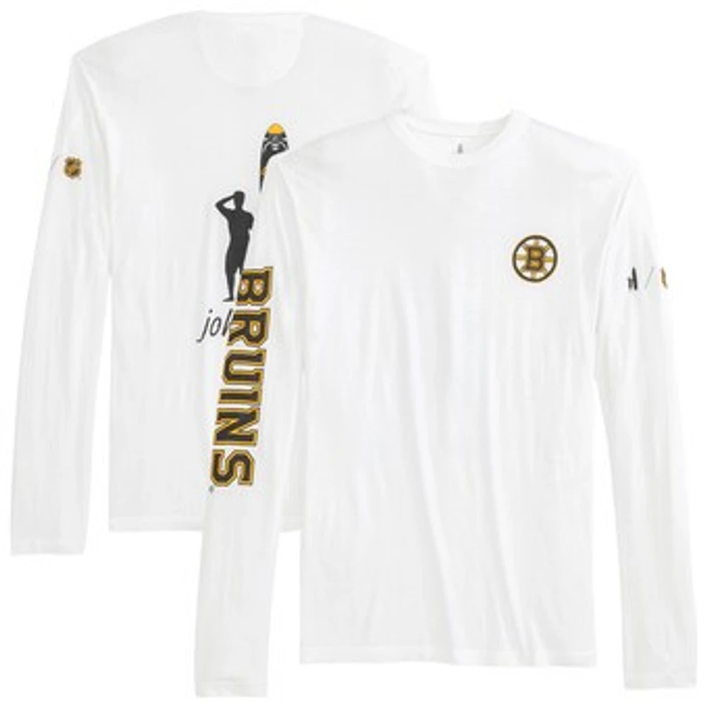 Men's johnnie-O White Boston Bruins Adam Long Sleeve T-Shirt