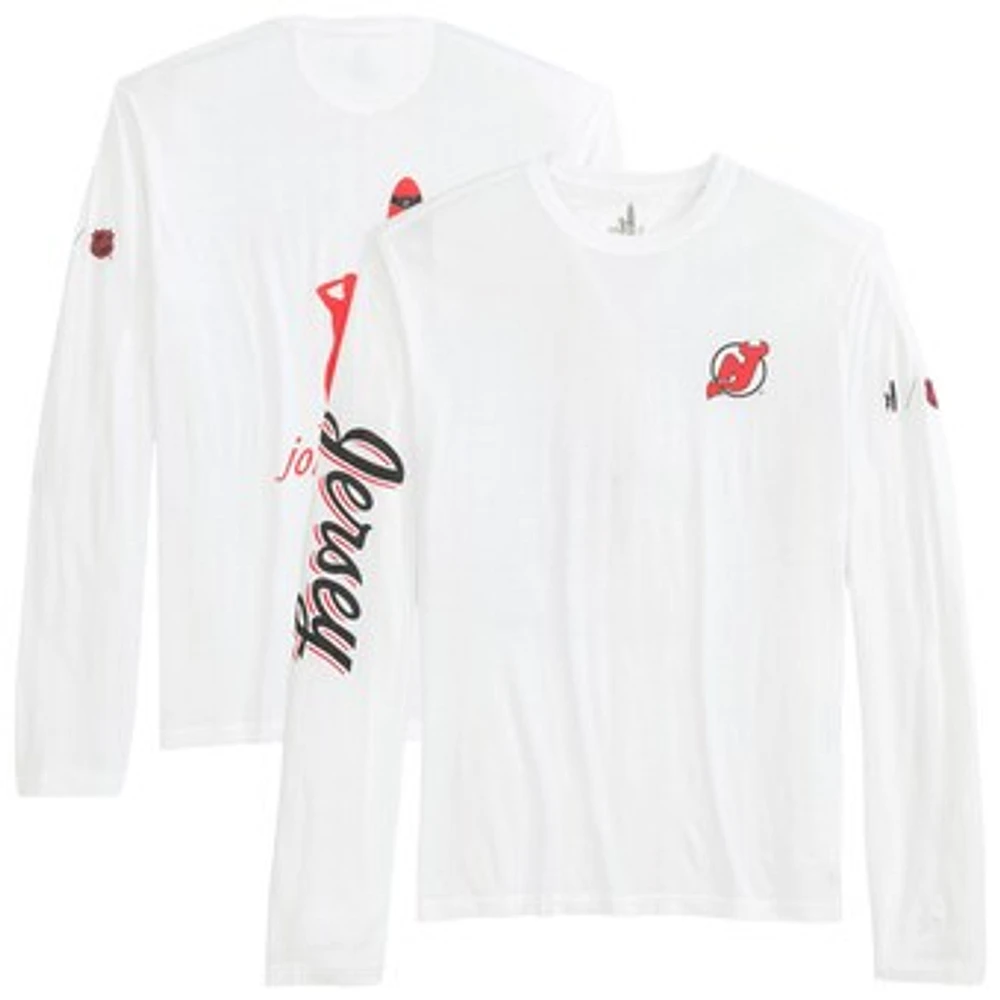 Men's johnnie-O White New Jersey Devils Adam Long Sleeve T-Shirt