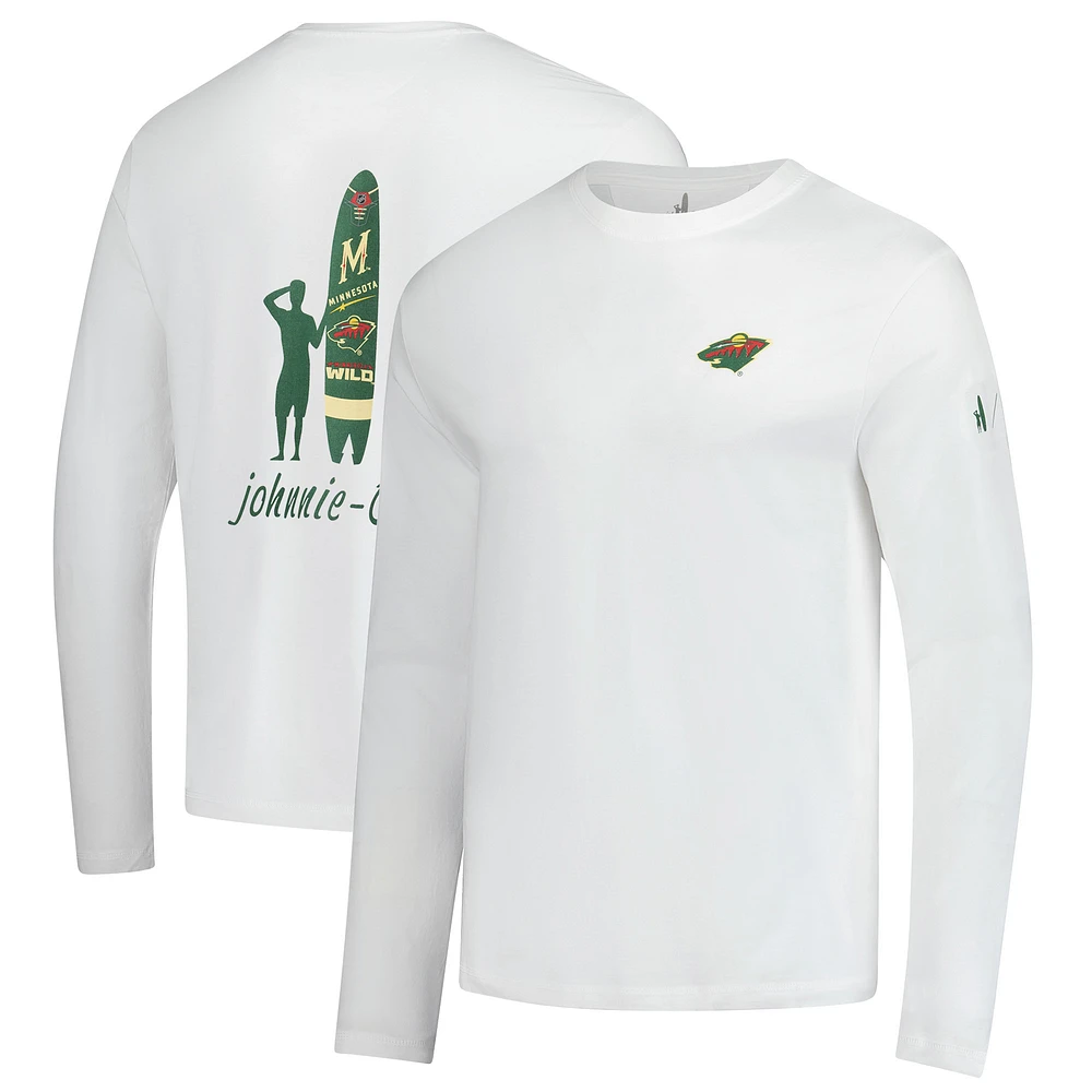 Men's johnnie-O White Minnesota Wild Adam Long Sleeve T-Shirt