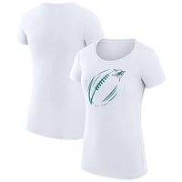 Women's G-III 4Her by Carl Banks Miami Dolphins Subtle Football Fitted T-Shirt