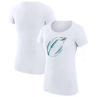 Women's G-III 4Her by Carl Banks Miami Dolphins Subtle Football Fitted T-Shirt