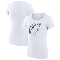 Women's G-III 4Her by Carl Banks Philadelphia Eagles Subtle Football Fitted T-Shirt
