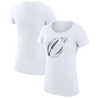 Women's G-III 4Her by Carl Banks Pittsburgh Steelers Subtle Football Fitted T-Shirt